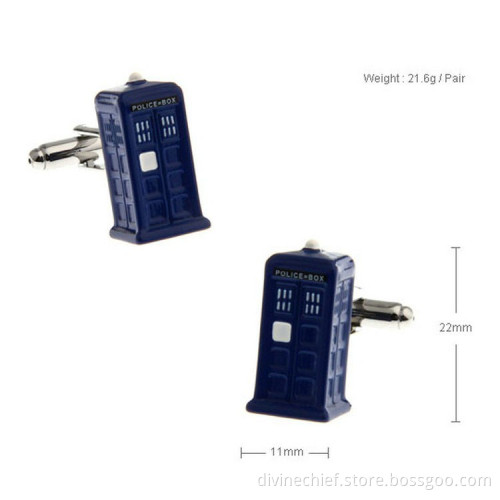 Wholesale Blue Paint Cufflinks Custom Logo Cufflinks